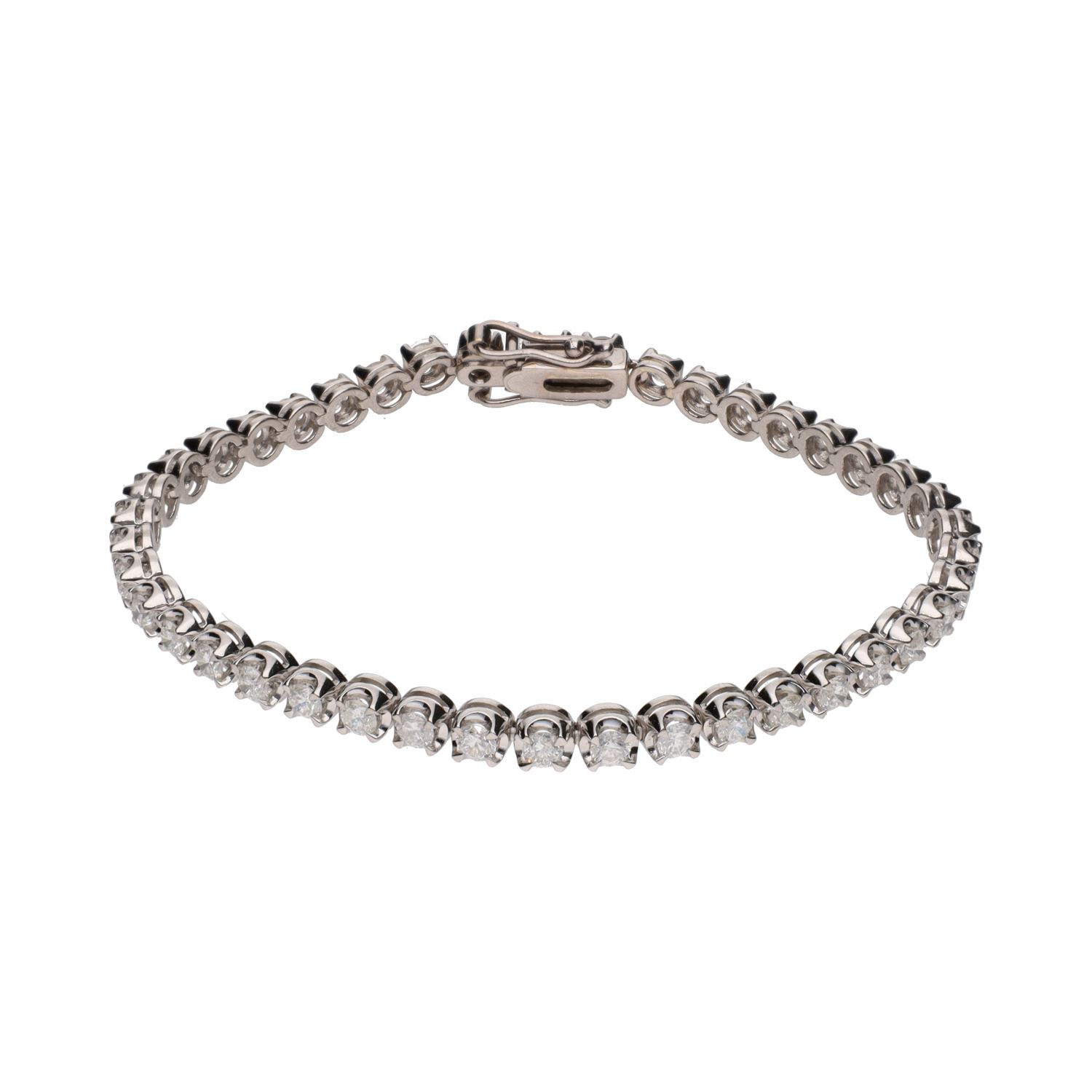 Pulsera riviere en oro blanco con brillantes 3,80ct.