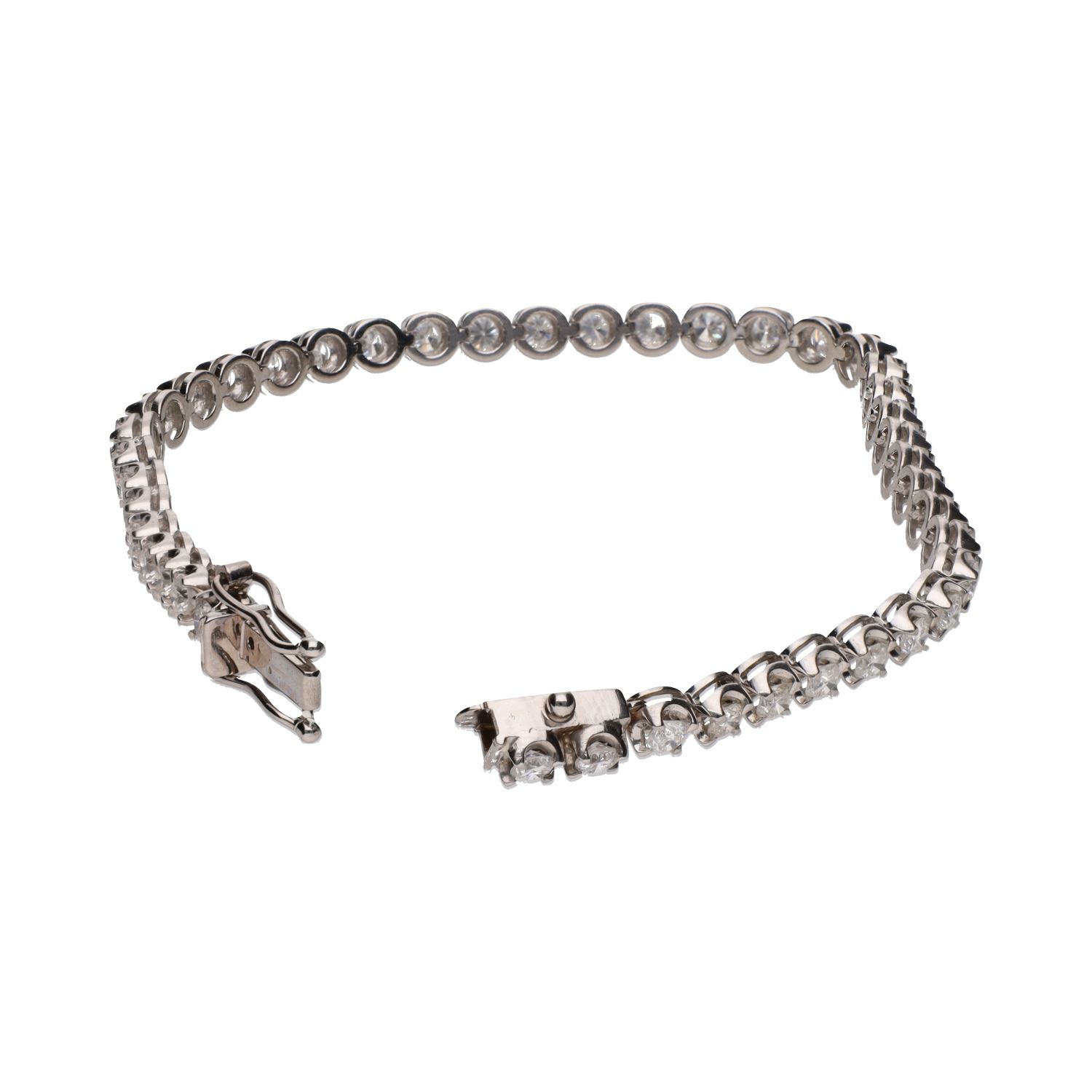 Pulsera riviere en oro blanco con brillantes 3,80ct.