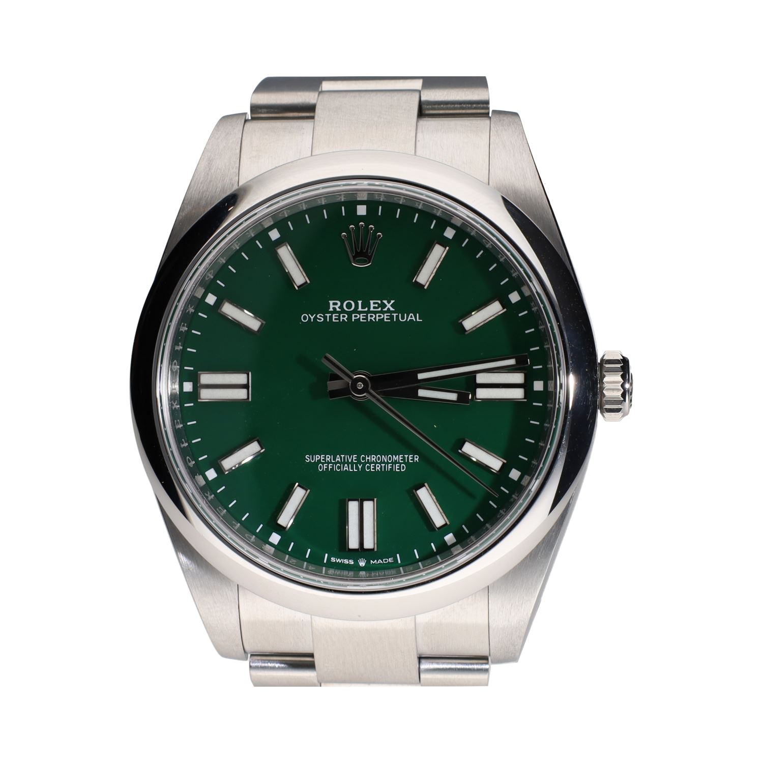 Oyster perpetual acero esfera verde 41mm.  