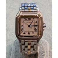 CARTIER<BR>PANTHERE ACERO Y ORO QUARTZ 27MM.