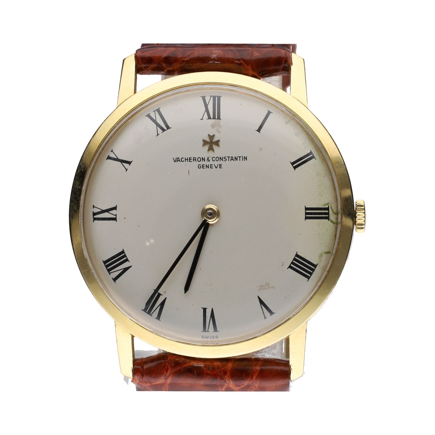 Clásico oro amarillo cuerda manual 33mm.  