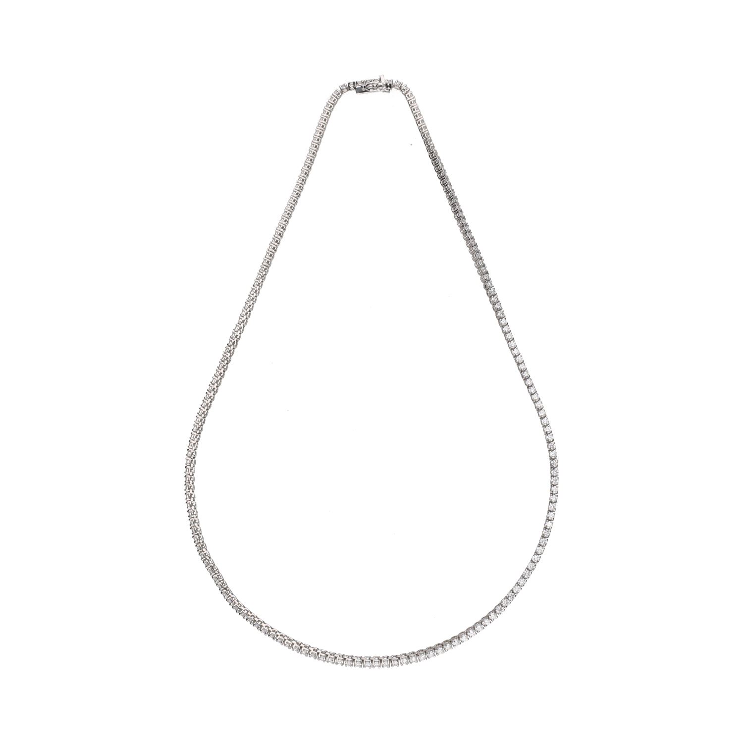 Collar riviere en oro blanco con brillantes.