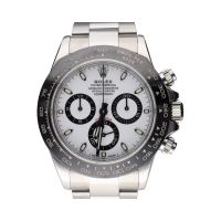 Daytona acero esfera blanca cerámico.  