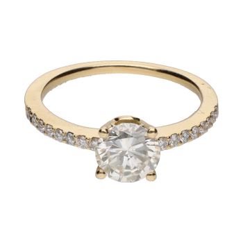 ANILLOS / SORTIJAS<BR>SOLITARIO EN ORO AMARILLO CON BRILLANT... · ref.: PRESENTA CERTIFICADO...