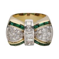 ANILLOS / SORTIJAS<BR>SORTIJA ART-DECO FORMA DE LAZO EN ORO ...
