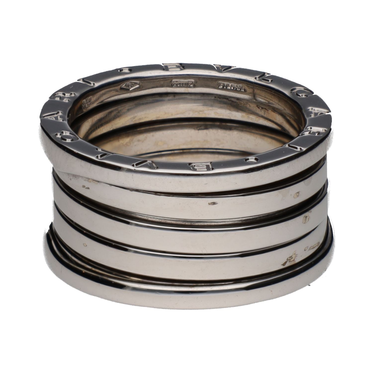 Sortija bulgari b-zero de cuatro bandas en oro blanco. Talla 57.