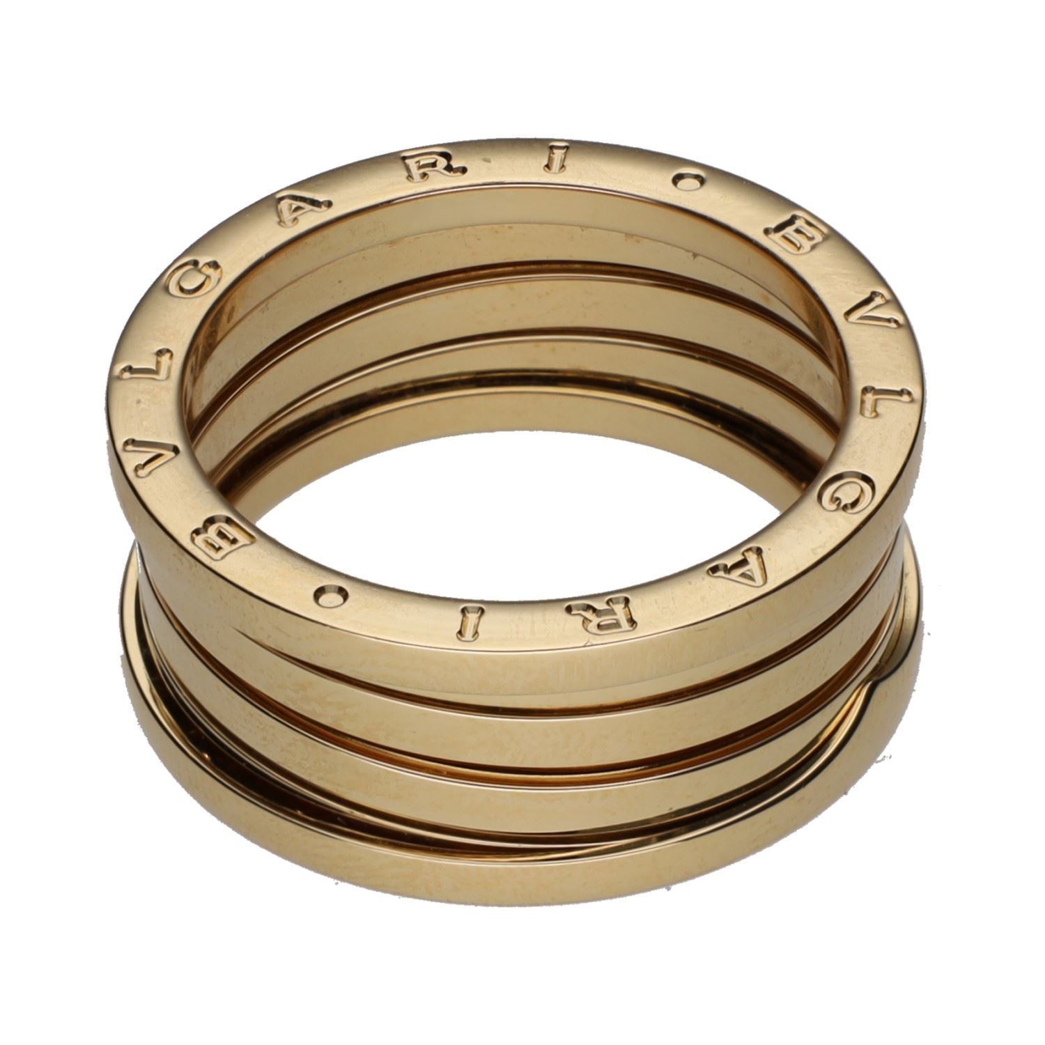 Sortija b-zero de bulgari tres bandas en oro amarillo. Talla 67.