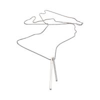 Collar cadena y colgante en oro blanco con brillantes.