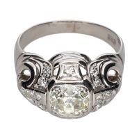 ANILLOS / SORTIJAS<BR>SORTIJA EN ORO BLANCO 14K Y DIAMANTES....