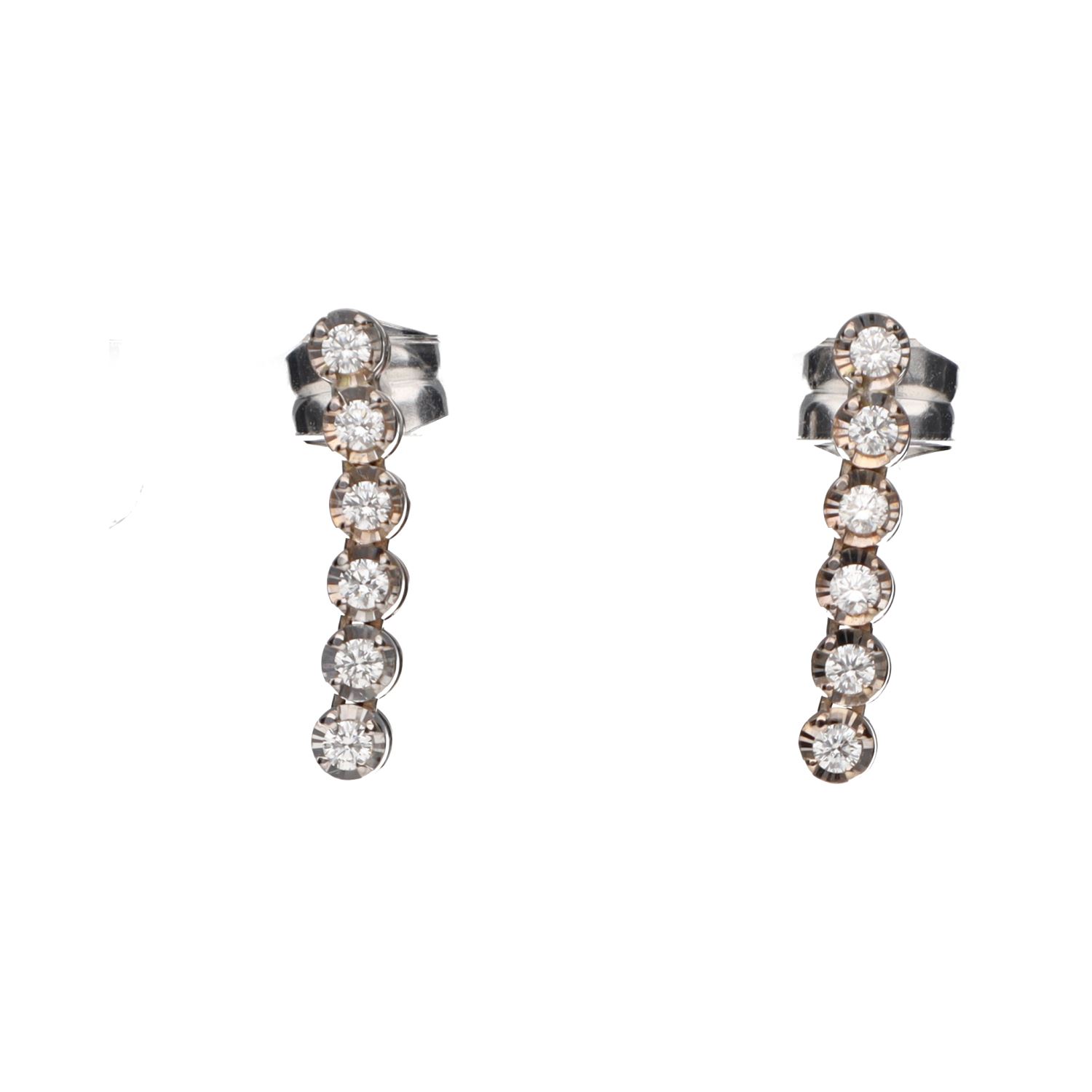 Pendientes en oro blanco con brillantes.