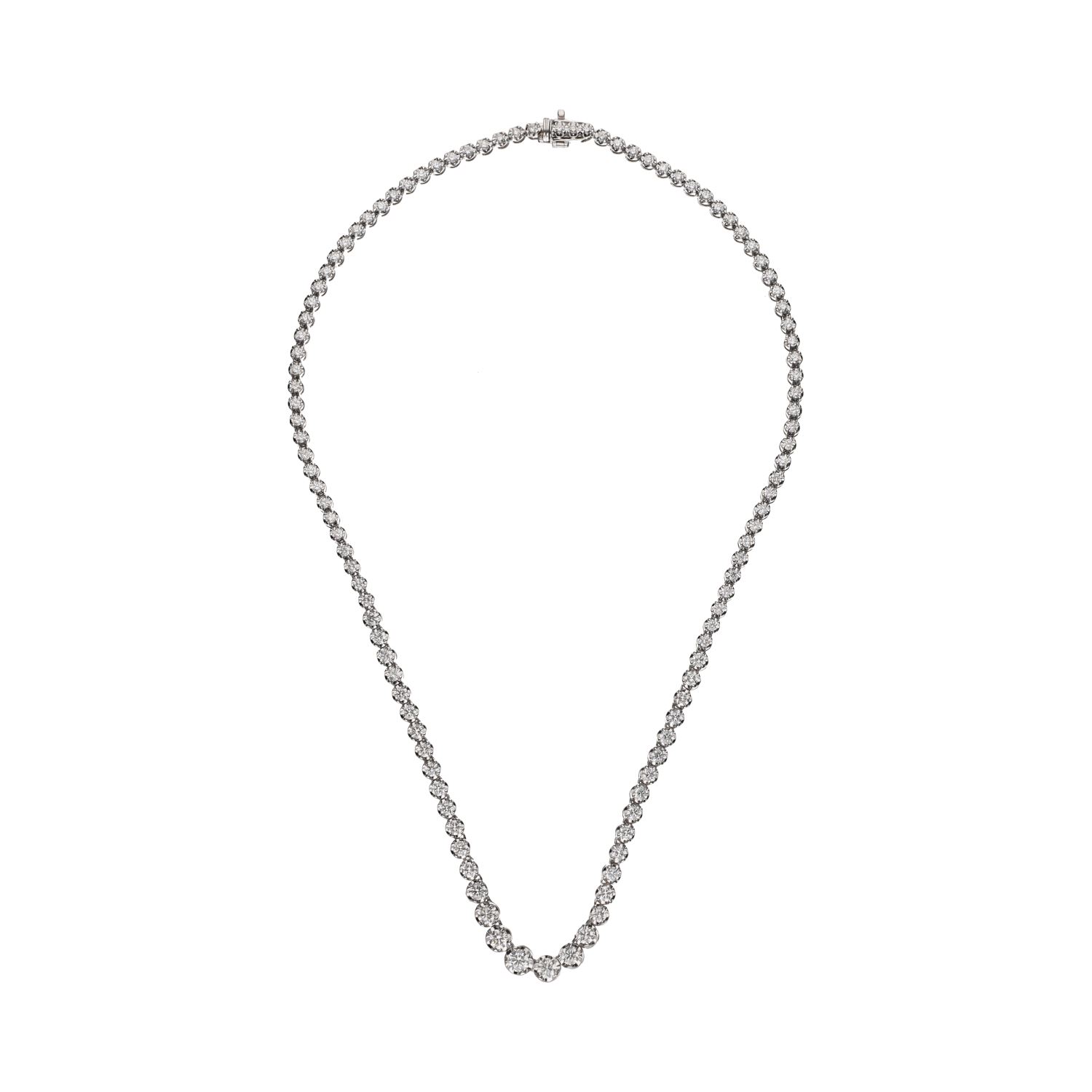 Collar riviere en oro blanco con brillantes.