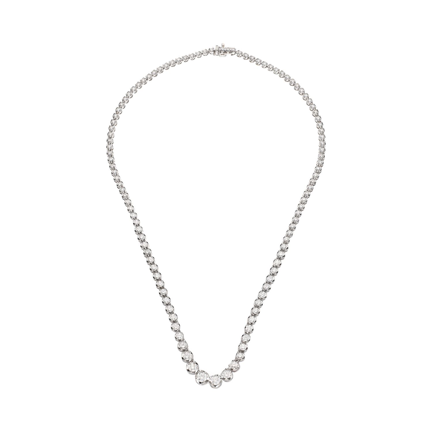 Collar riviere en oro blanco con brillantes.