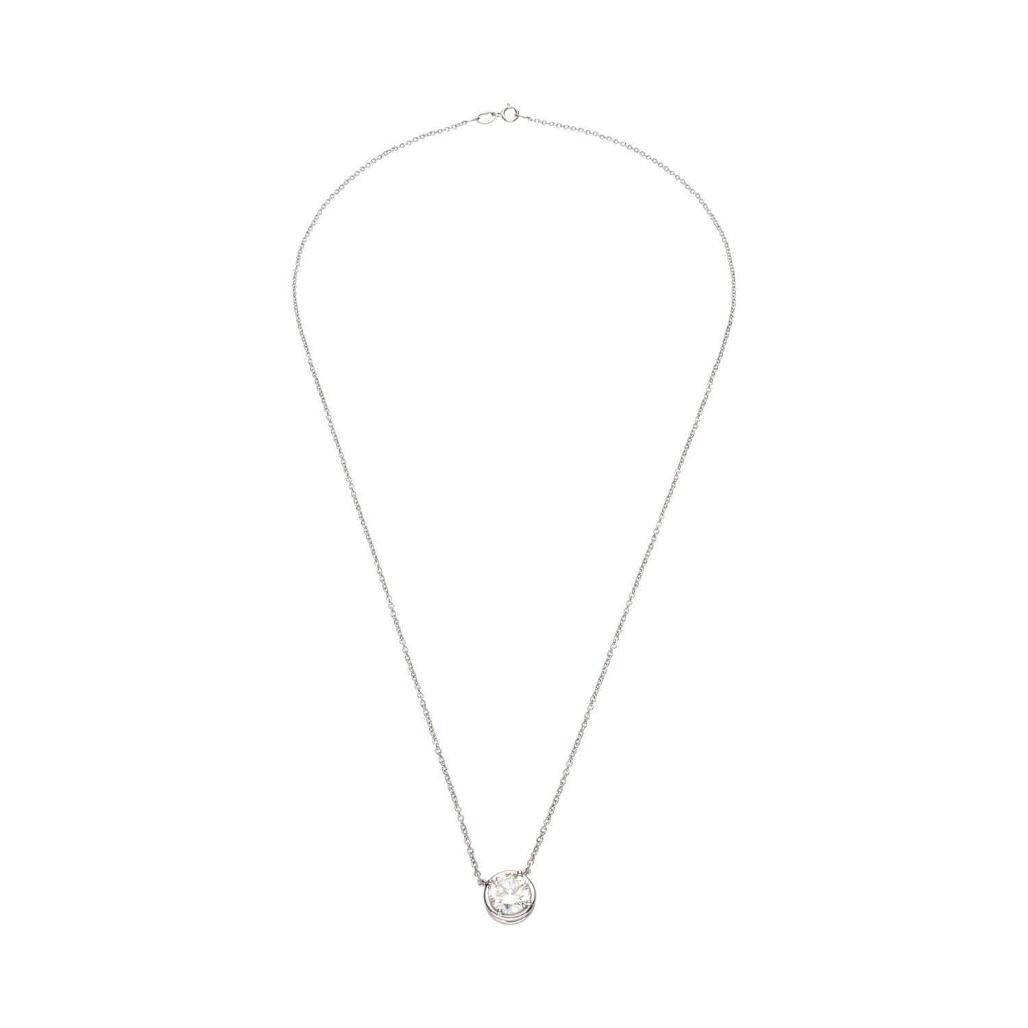 Collar en oro blanco con colgante brillante de 1,44ct.