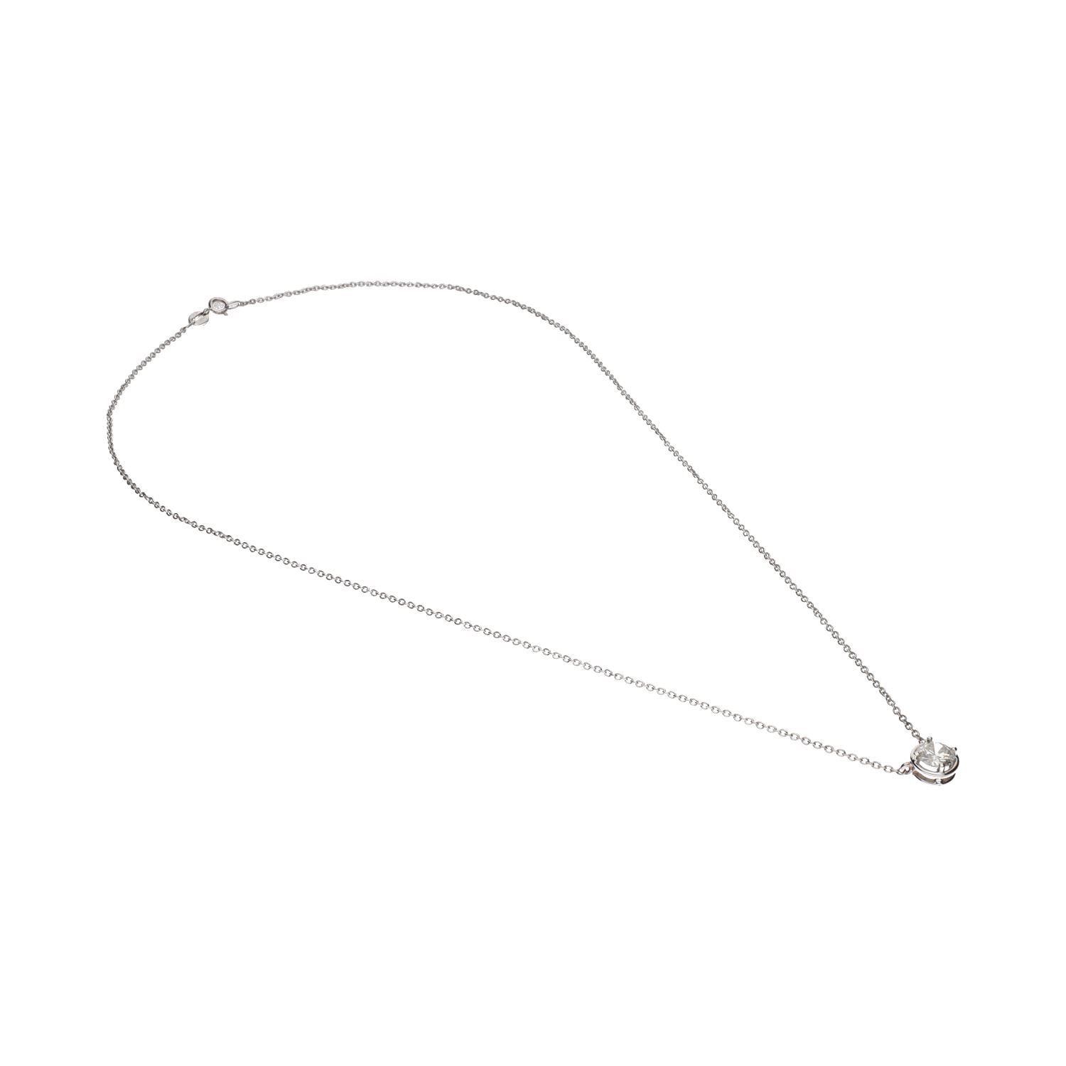 Collar en oro blanco con colgante brillante de 0,55 ct.