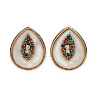 PENDIENTES<BR>PENDIENTES EN ORO AMARILLO CON NÁCAR, ...