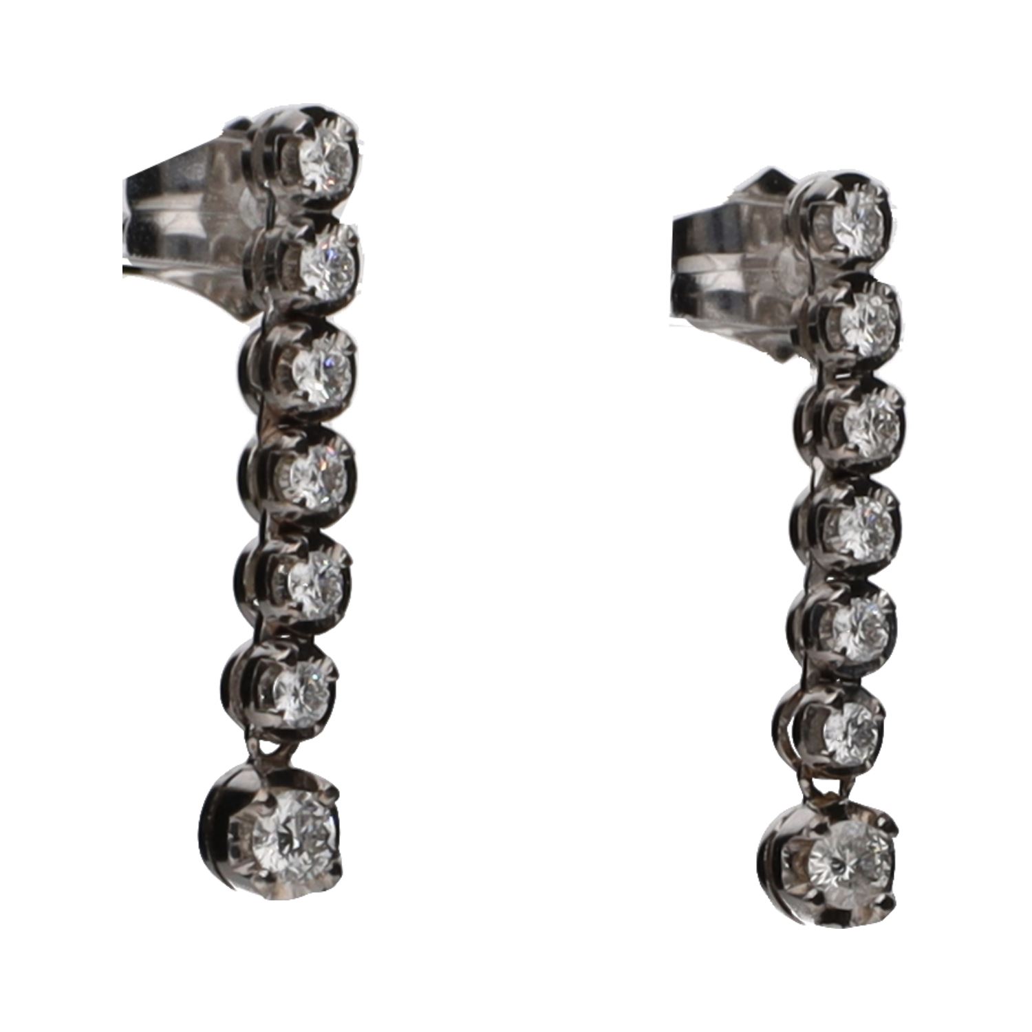 Pendientes en oro blanco con brillantes.