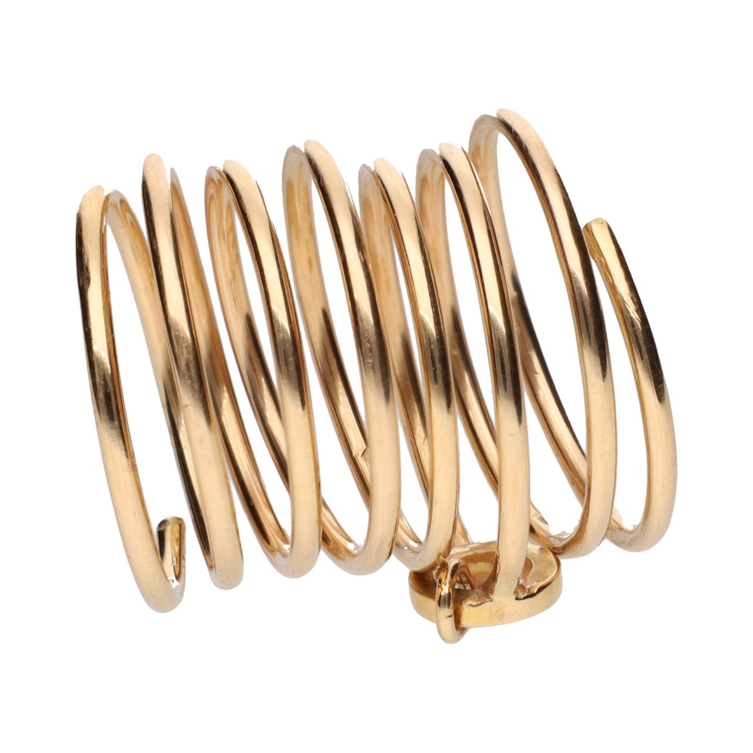 Sortija realizada en oro amarillo con forma de muelle.