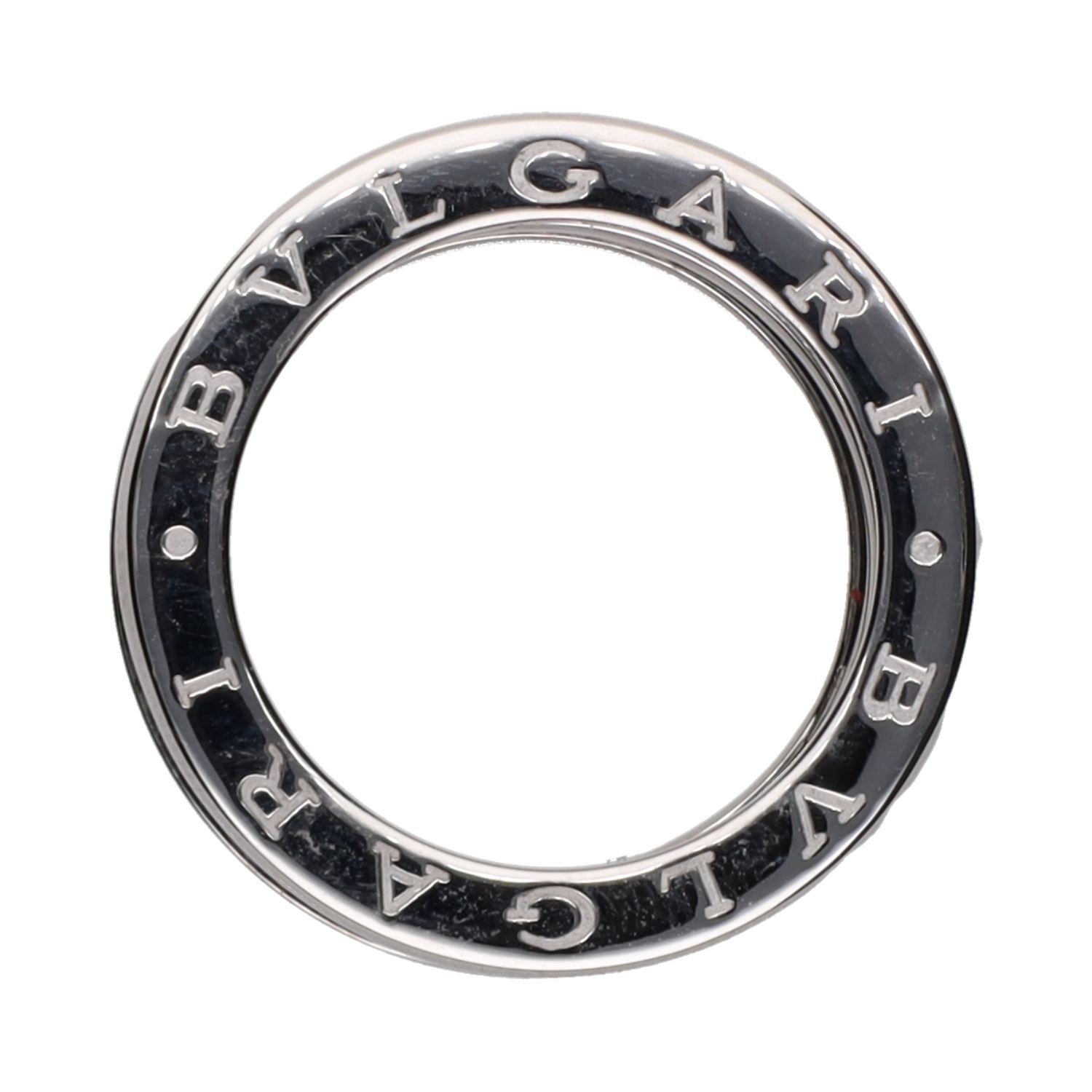 Sortija b-zero de bulgari en oro blanco con aguamarinas. Talla 55.