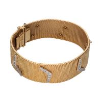 Pulsera en oro amarillo con brillantes.