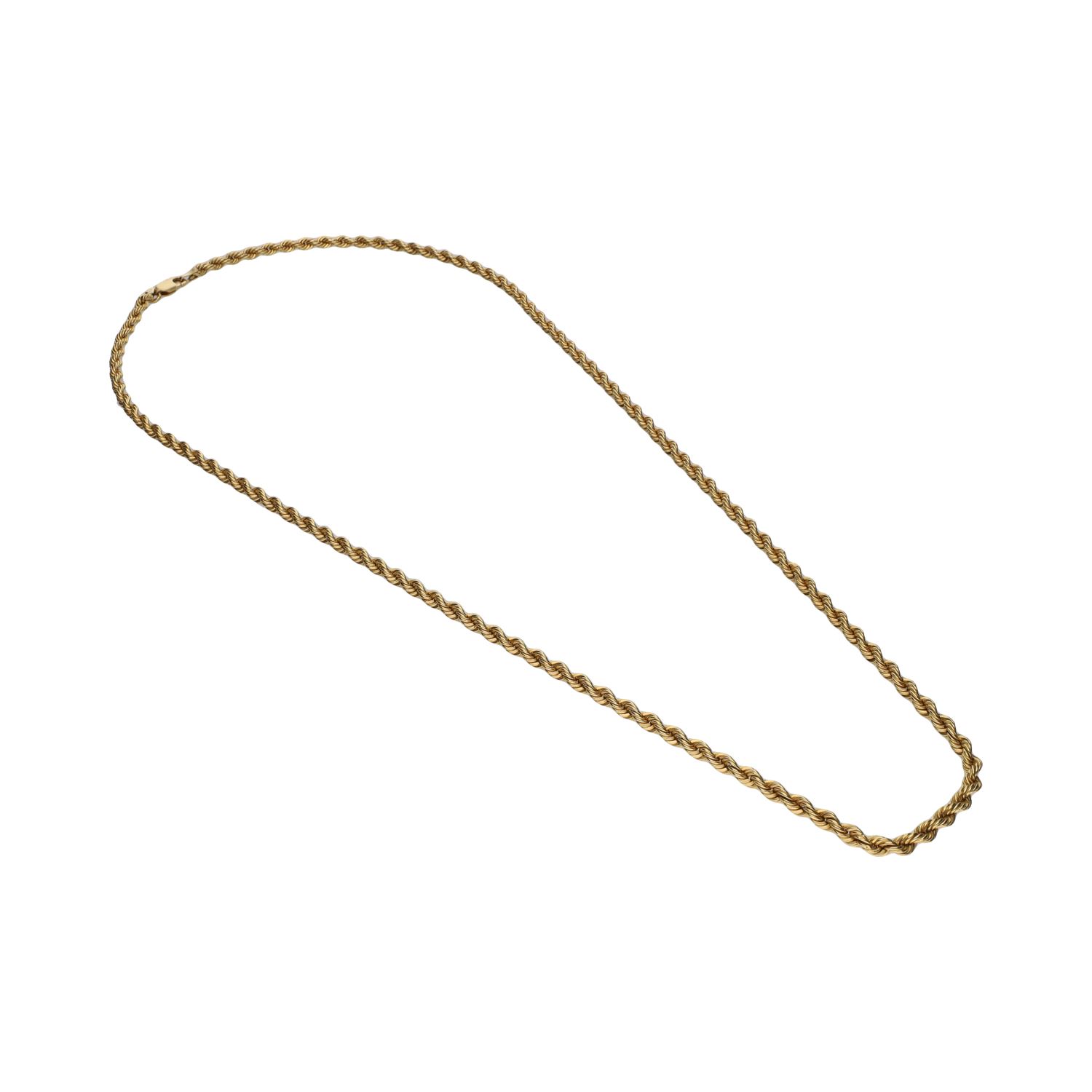 Collar cordón en oro amarillo. Medida 55cm.