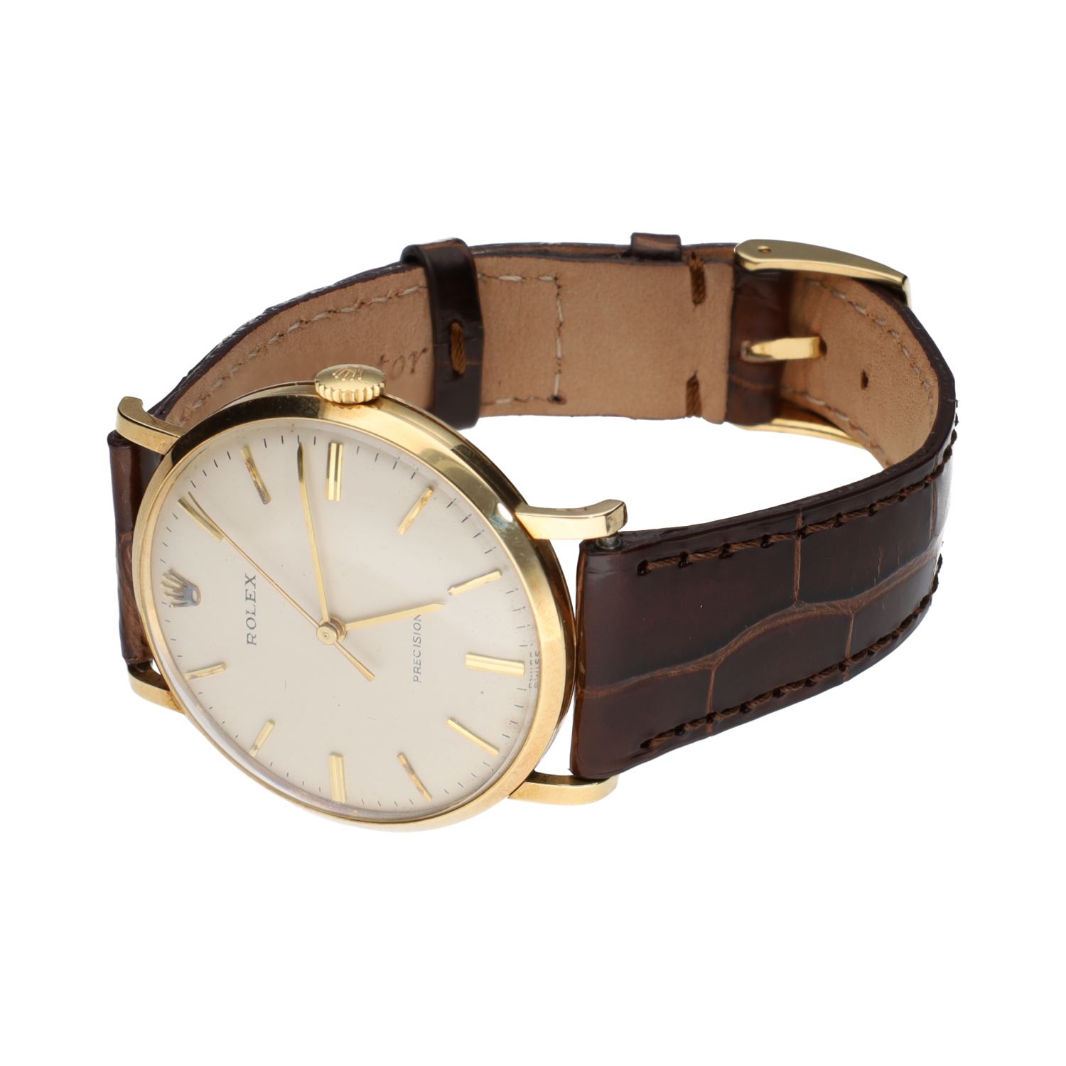 Precision oro amarillo cuerda manual 34mm.   