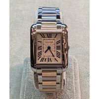 CARTIER<BR>TANK ANGLAISE ACERO Y ORO ROSA QUARTZ ...