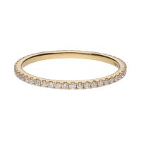 Sortija alianza eternity en oro amarillo con brillantes. Talla 13.