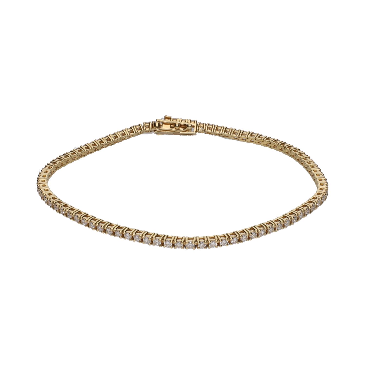 Pulsera riviere en oro amarillo con brillantes.