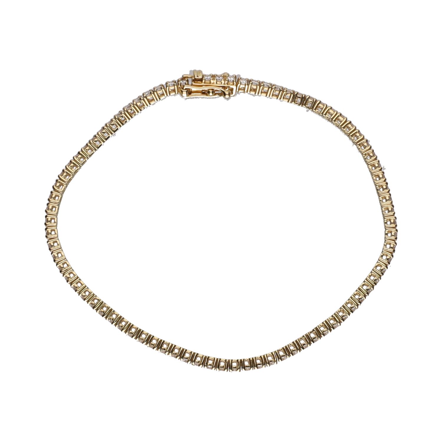 Pulsera riviere en oro amarillo con brillantes.