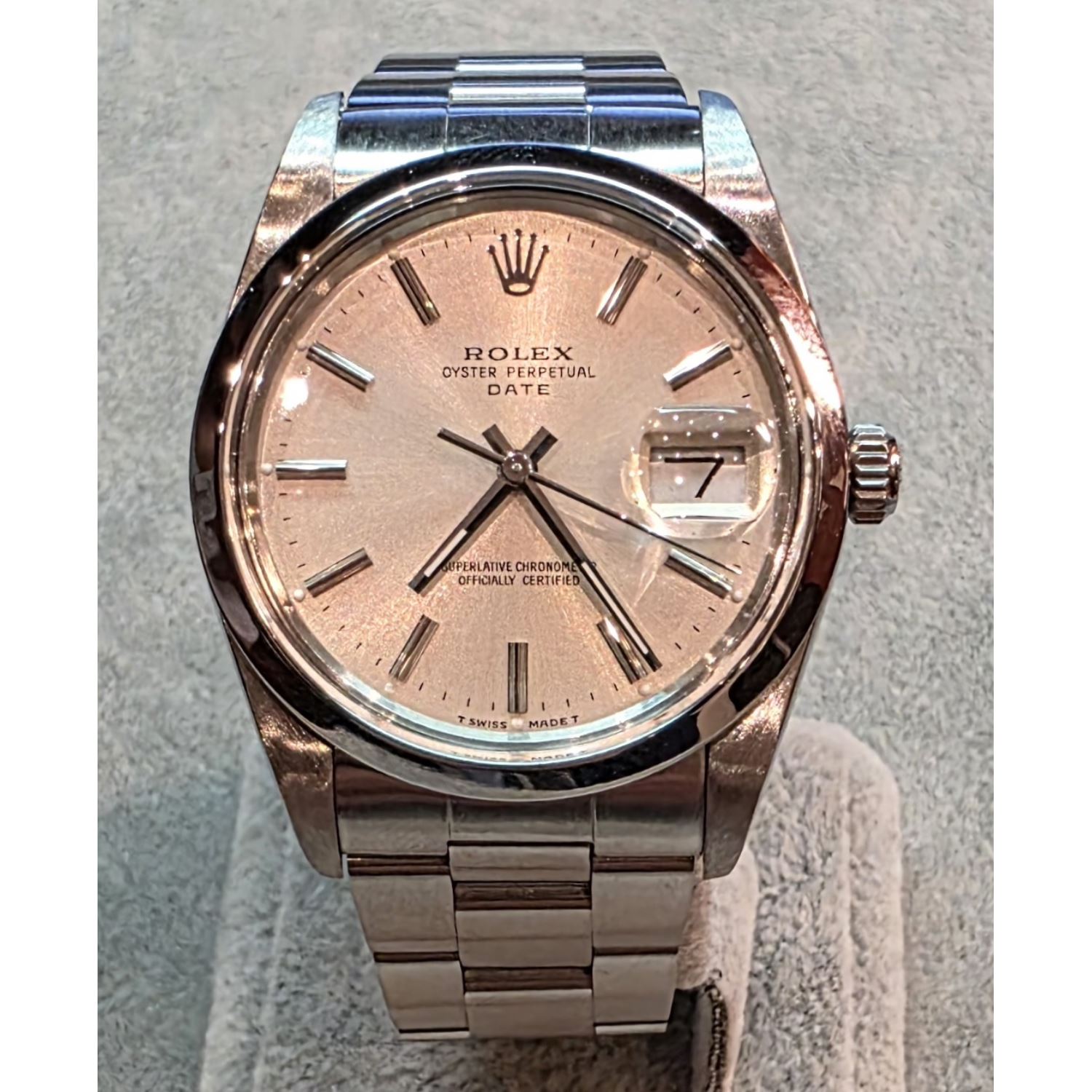 Oyster perpetual date acero plexi 34mm.   