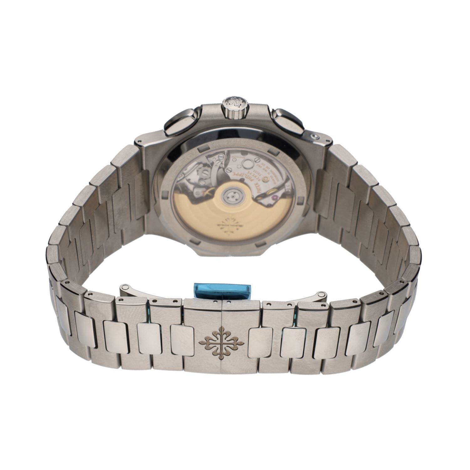 Nautilus travel time chronograph acero esfera azul.  