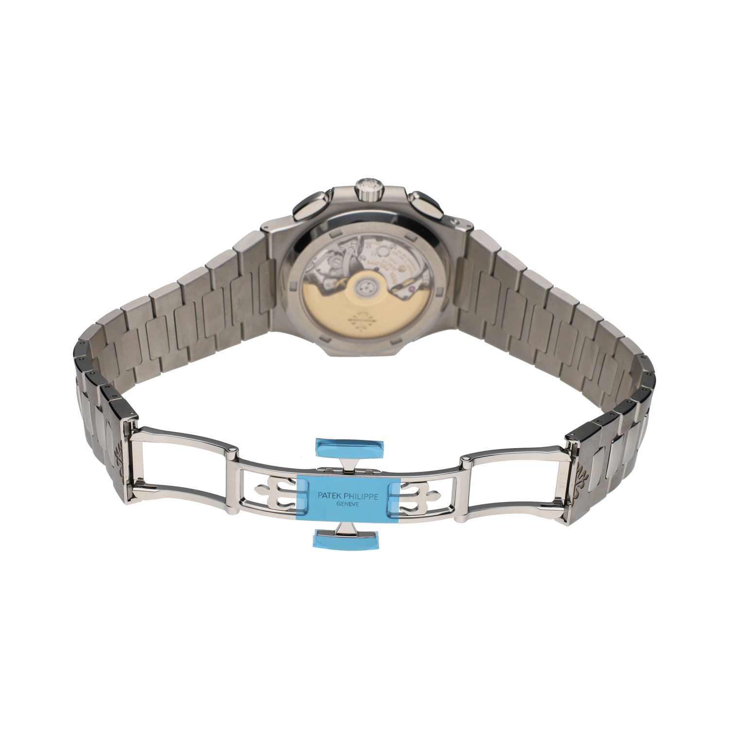 Nautilus travel time chronograph acero esfera azul.  