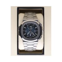 Nautilus travel time chronograph acero esfera azul.  