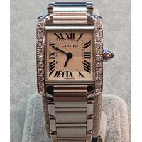 CARTIER<BR>TANK FRANCES ACERO Y BRILLANTES 20MM. ...