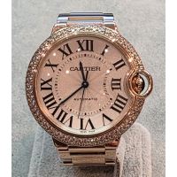 CARTIER<BR>BALLON BLEU ORO ROSA BRILLANTES 36MM. ...