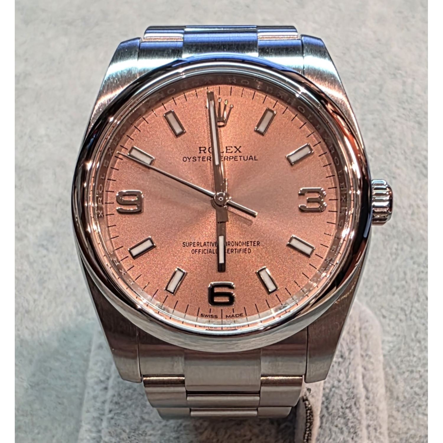 Oyster perpetual acero esfera rosa 34mm.   