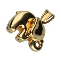 Colgante con forma de elefante en oro amarillo.
