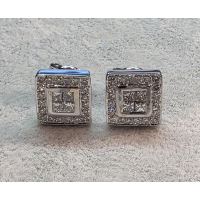 PENDIENTES<BR>PENDIENTES CUADRADOS EN ORO BLANCO CON...
