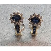 PENDIENTES<BR>PENDIENTES EN ORO AMARILLO CON ZAFIROS...