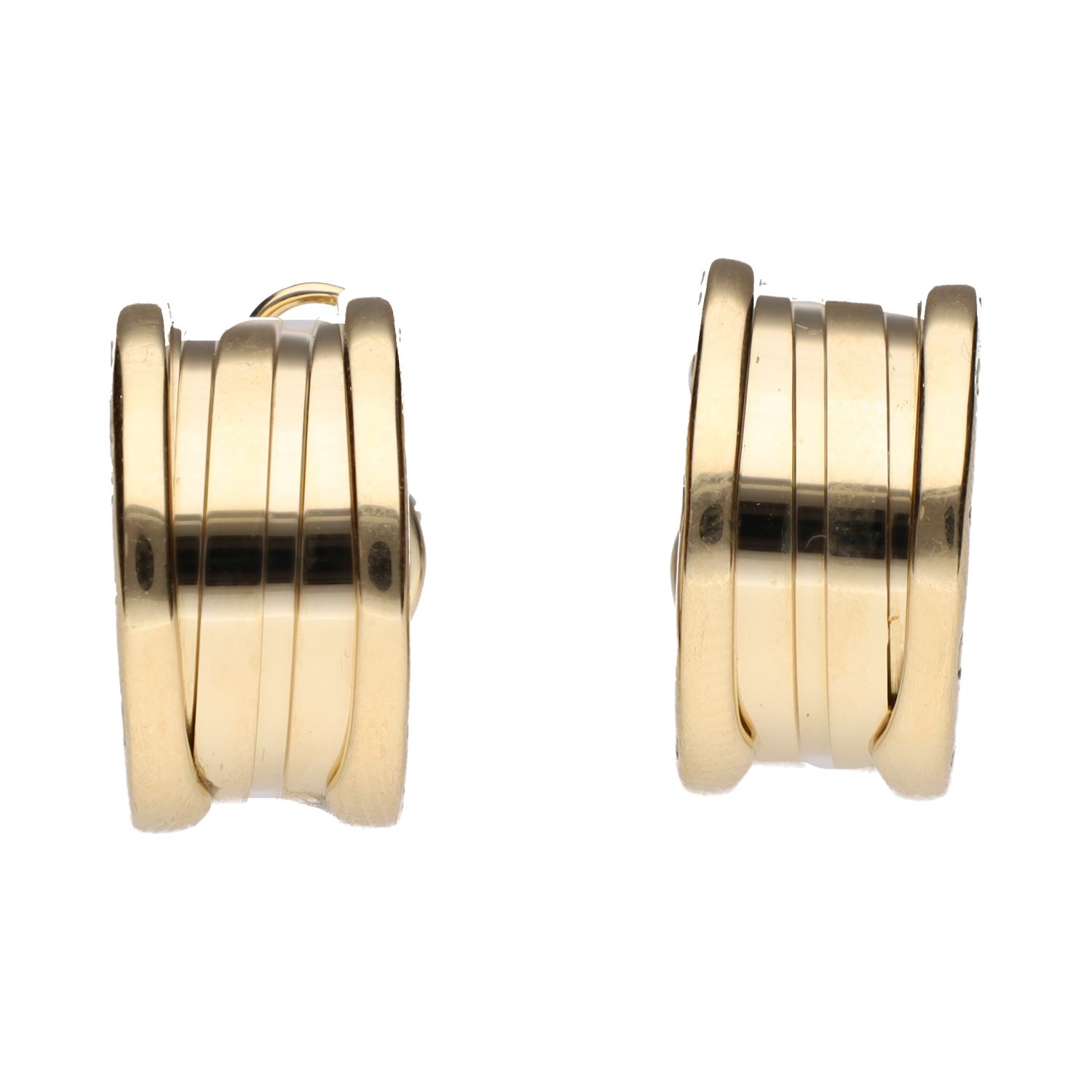 Pendientes bulgari b-zero anchos en oro amarillo.