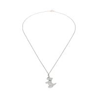 Collar tiffany & co. Realizado en oro blanco con colgante de perro en platino con esmeraldas y brillantes.