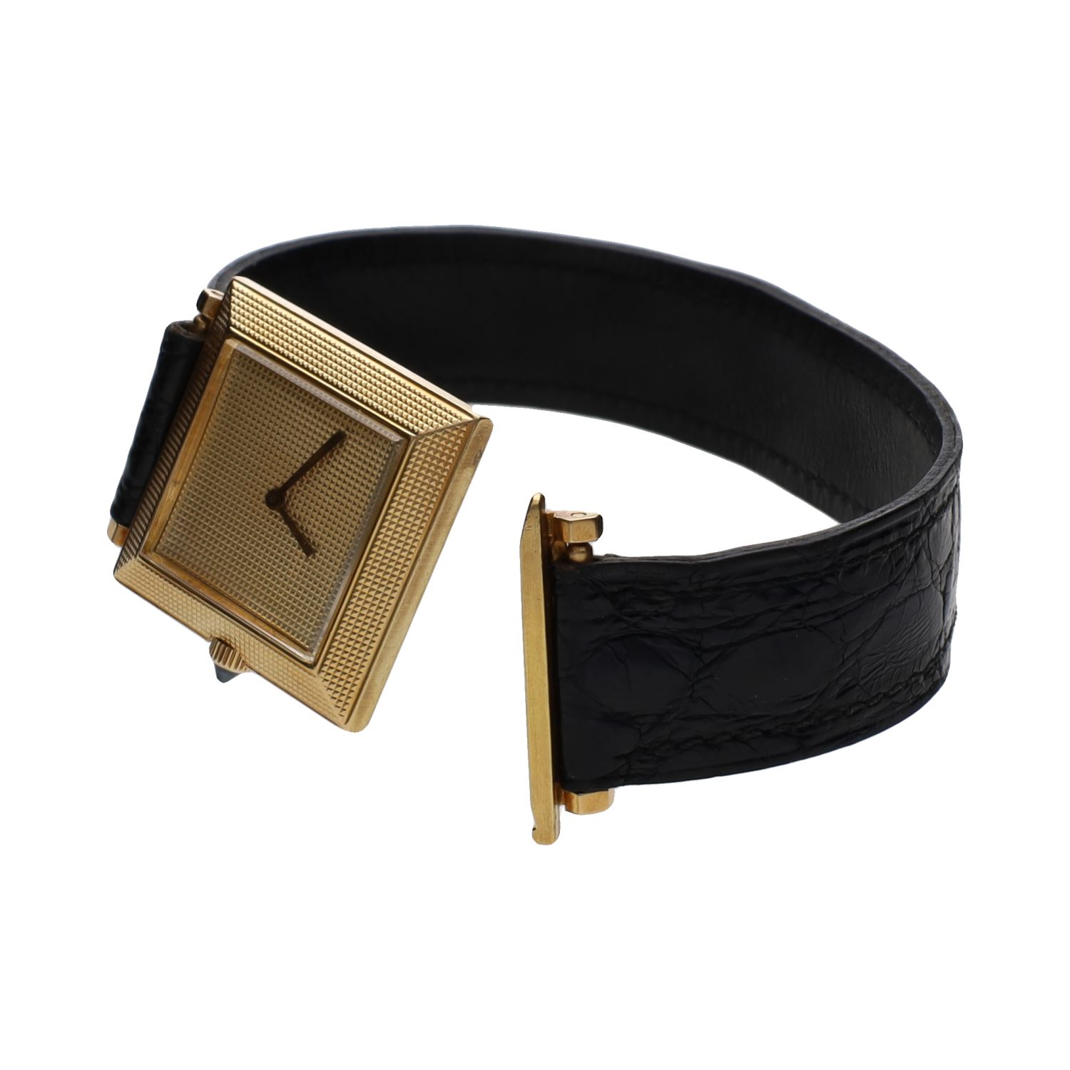 Carree cuadrado oro amarillo cuerda manual.  