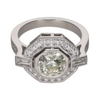 ANILLOS / SORTIJAS<BR>SORTIJA REALIZADA EN ORO BLANCO CON DI...