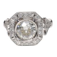 Sortija realizada en oro blanco con brillantes. Talla 12.