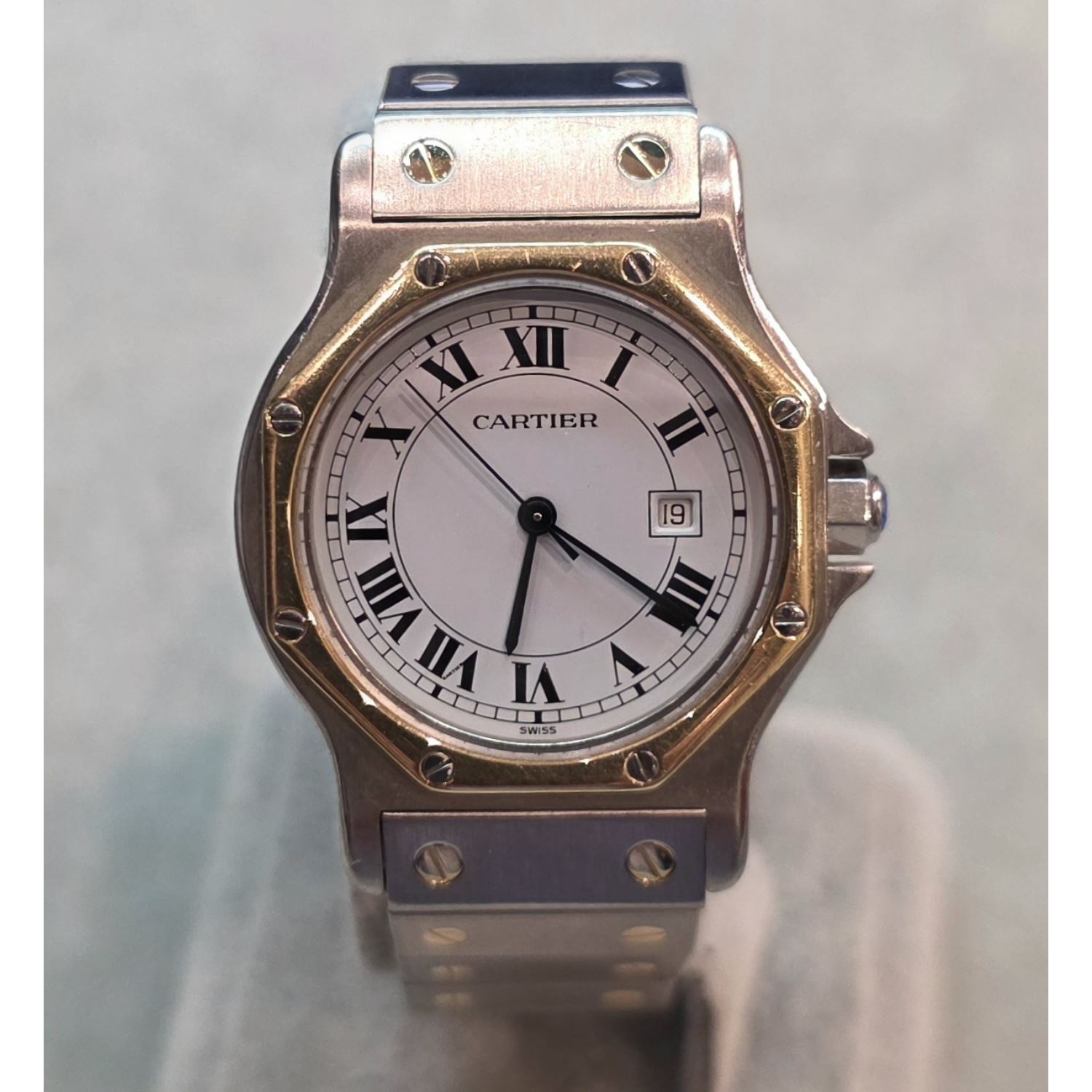 Santos octogonal acero y oro automático 30mm.   