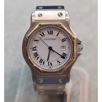 CARTIER<BR>SANTOS OCTOGONAL ACERO Y ORO AUTOMÁTIC...