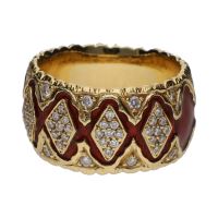 ANILLOS / SORTIJAS<BR>SORTIJA DE YANES EN ORO AMARILLO, ESMA...