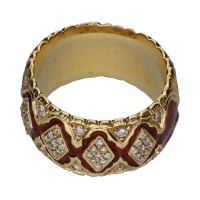 Sortija de yanes en oro amarillo, esmalte y brillantes. Talla 13.