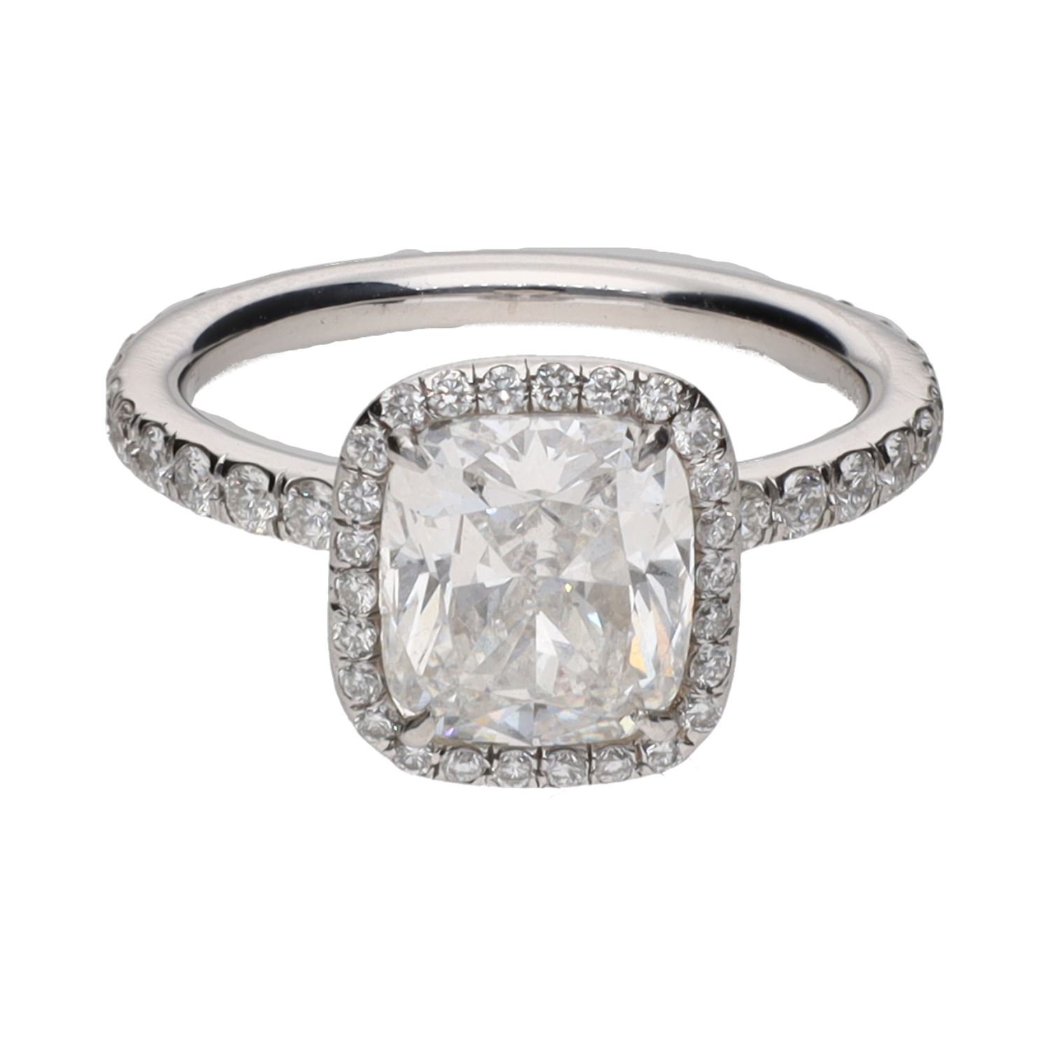 Sortija jacob & co en platino con diamante central 2,09ct. Talla 8.
