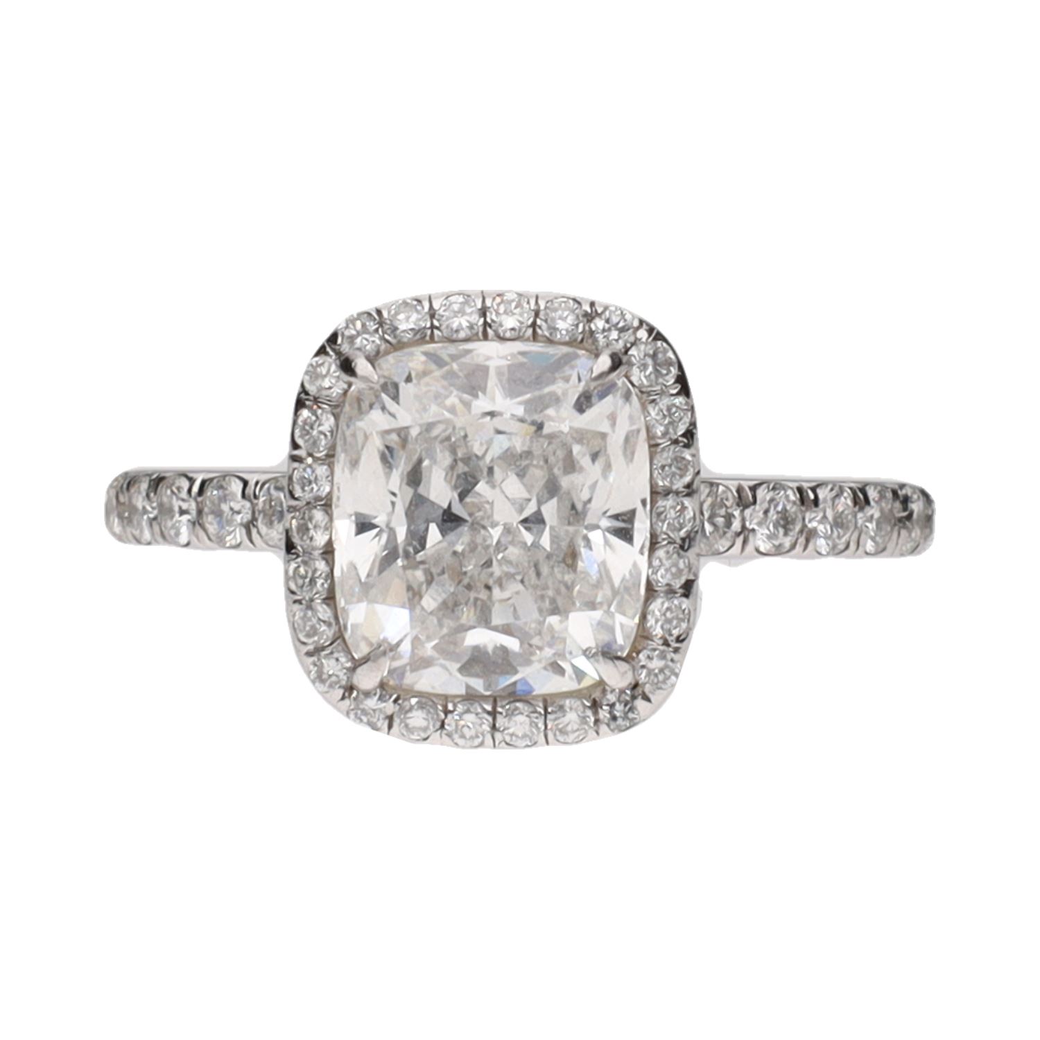 Sortija jacob & co en platino con diamante central 2,09ct. Talla 8.